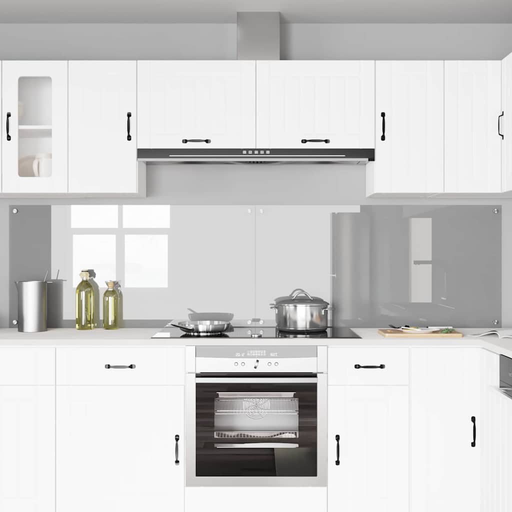 Kitchen Backsplash 2 pcs Light Grey 120 x 60 cm Tempered Glass