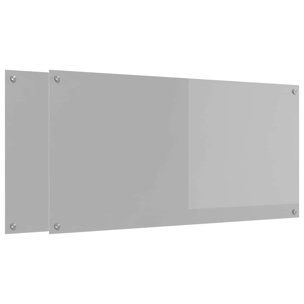 Kitchen Backsplash 2 pcs Light Grey 120 x 60 cm Tempered Glass