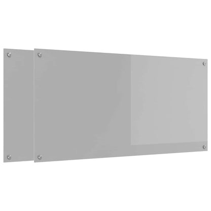 Kitchen Backsplash 2 pcs Light Grey 120 x 60 cm Tempered Glass