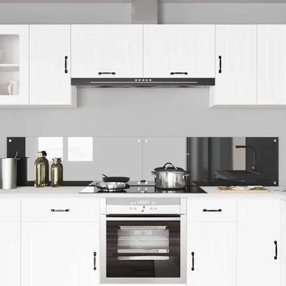 Kitchen Backsplash 2 pcs Dark Grey 110 x 40 cm Tempered Glass