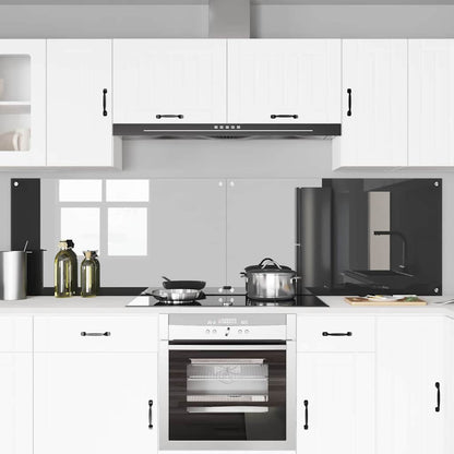 Kitchen Backsplash 2 pcs Dark Grey 110 x 60 cm Tempered Glass