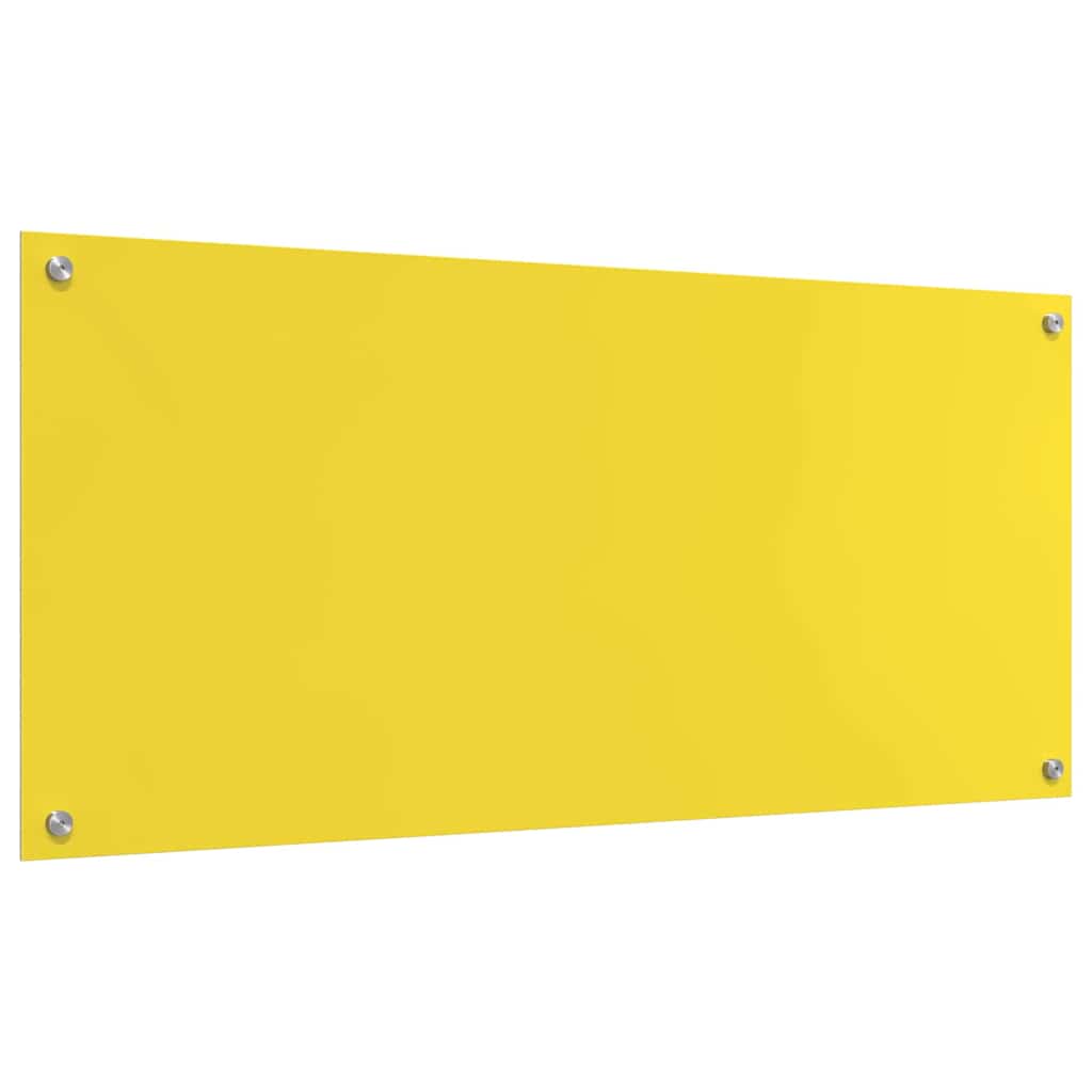 Kitchen Backsplash 2 pcs Yellow 110 x 50 cm Tempered Glass