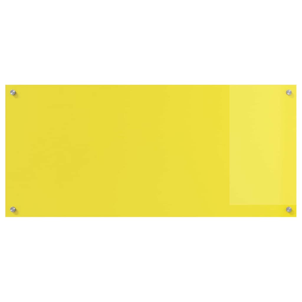 Kitchen Backsplash 2 pcs Yellow 110 x 50 cm Tempered Glass
