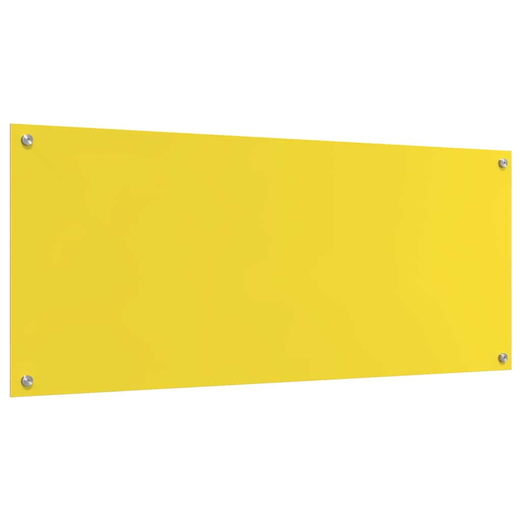 Kitchen Backsplash 2 pcs Yellow 120 x 50 cm Tempered Glass