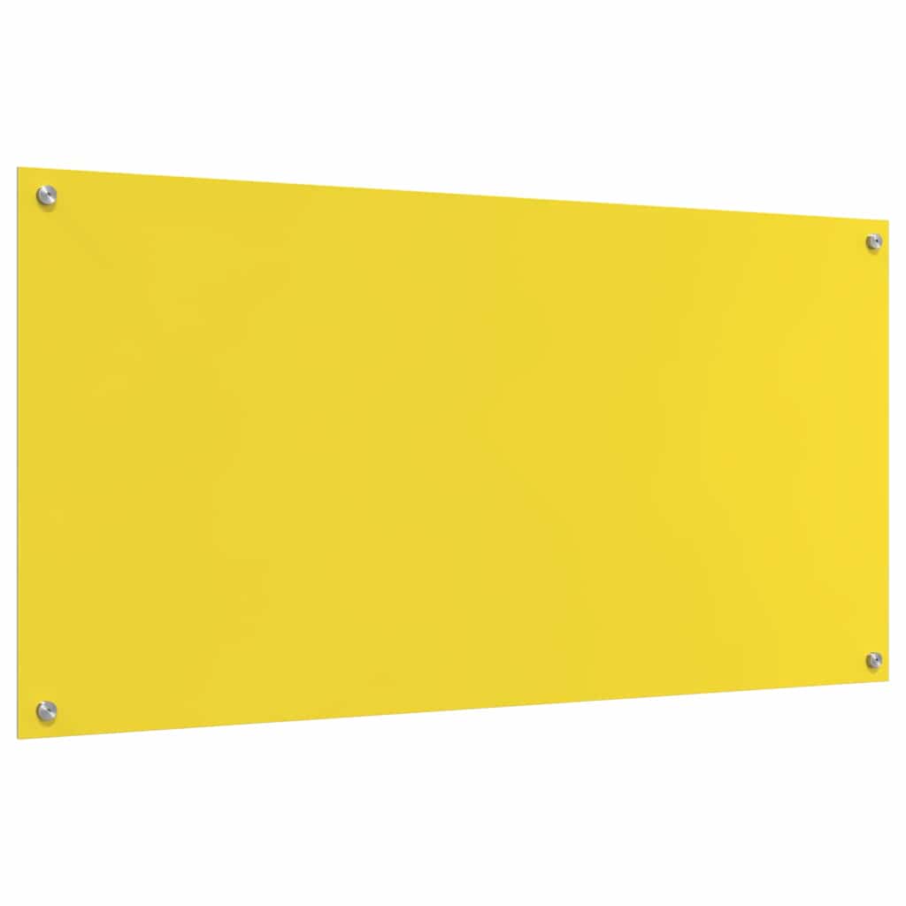 Kitchen Backsplash 2 pcs Yellow 120 x 60 cm Tempered Glass