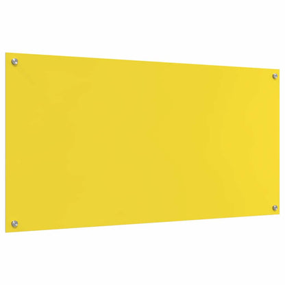 Kitchen Backsplash 2 pcs Yellow 120 x 60 cm Tempered Glass