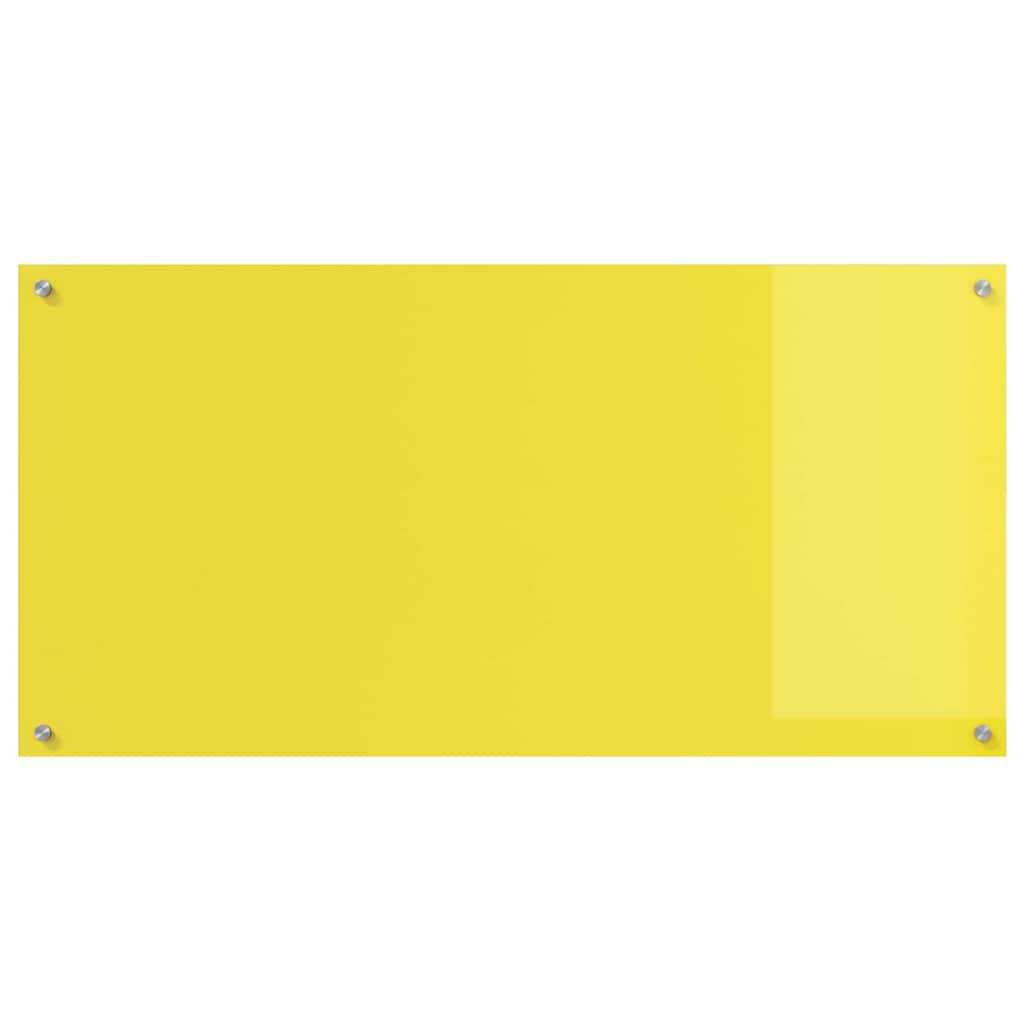 Kitchen Backsplash 2 pcs Yellow 120 x 60 cm Tempered Glass