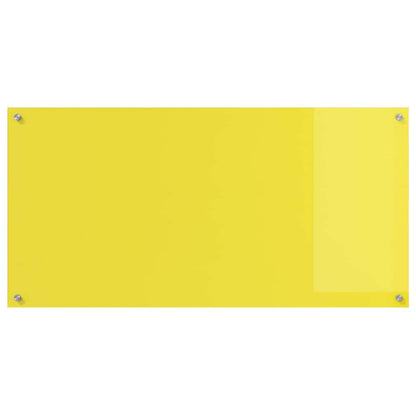 Kitchen Backsplash 2 pcs Yellow 120 x 60 cm Tempered Glass