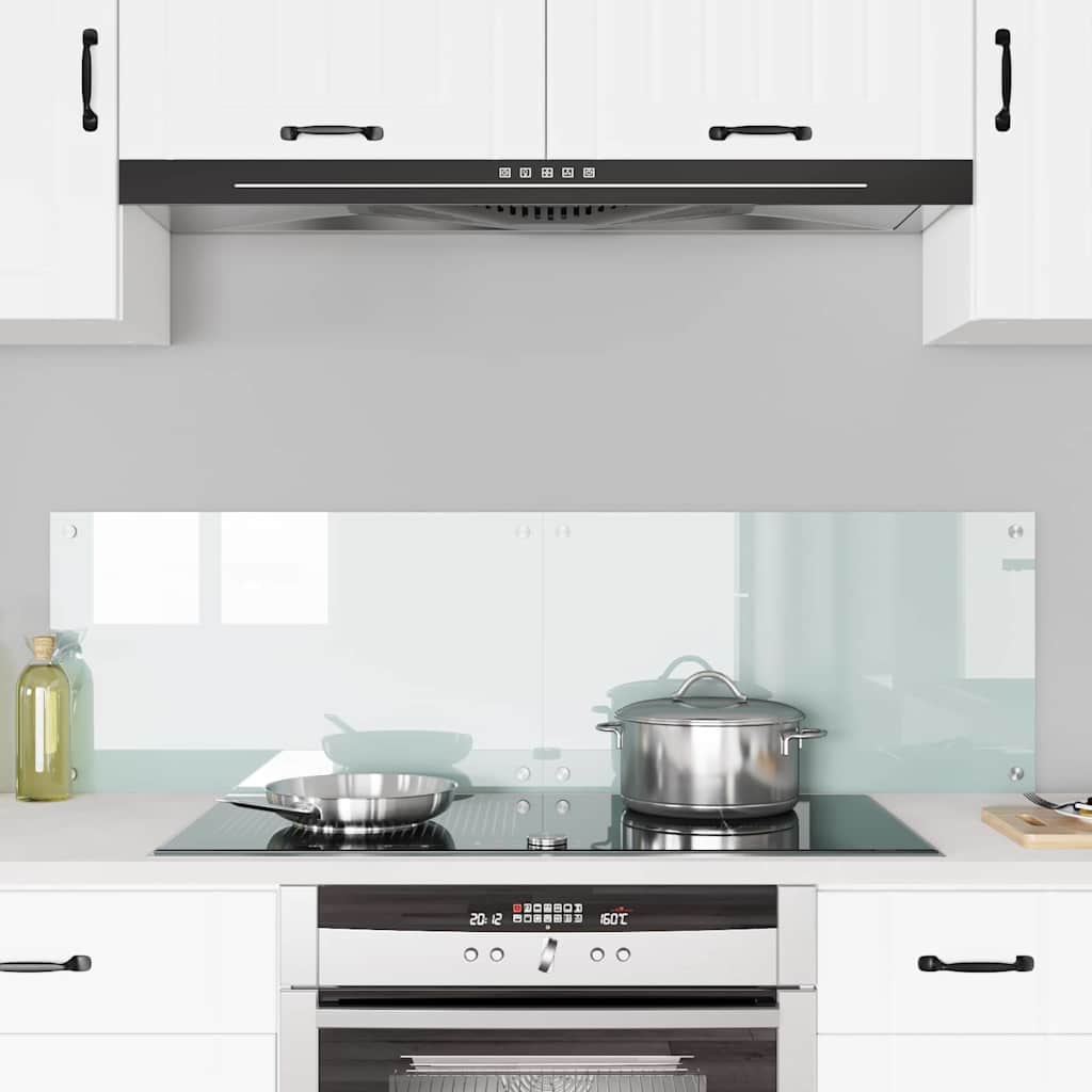 Kitchen Backsplash 2 pcs White 70 x 40 x 0.8 cm Tempered Glass
