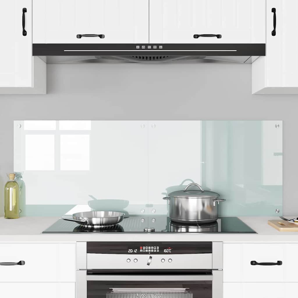Kitchen Backsplash White 70 x 50 x 0.8 cm Tempered Glass