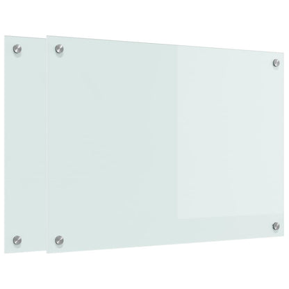 Kitchen Backsplash White 70 x 50 x 0.8 cm Tempered Glass