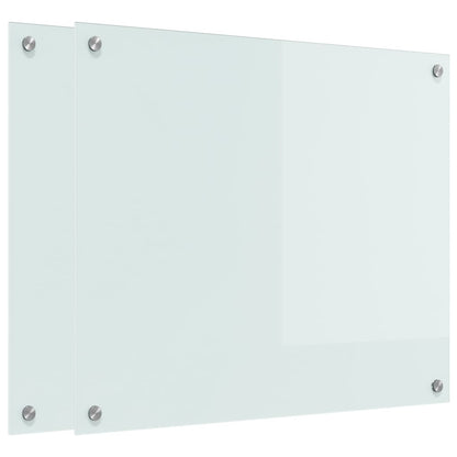 Kitchen Backsplash White 70 x 60 x 0.8 cm Tempered Glass