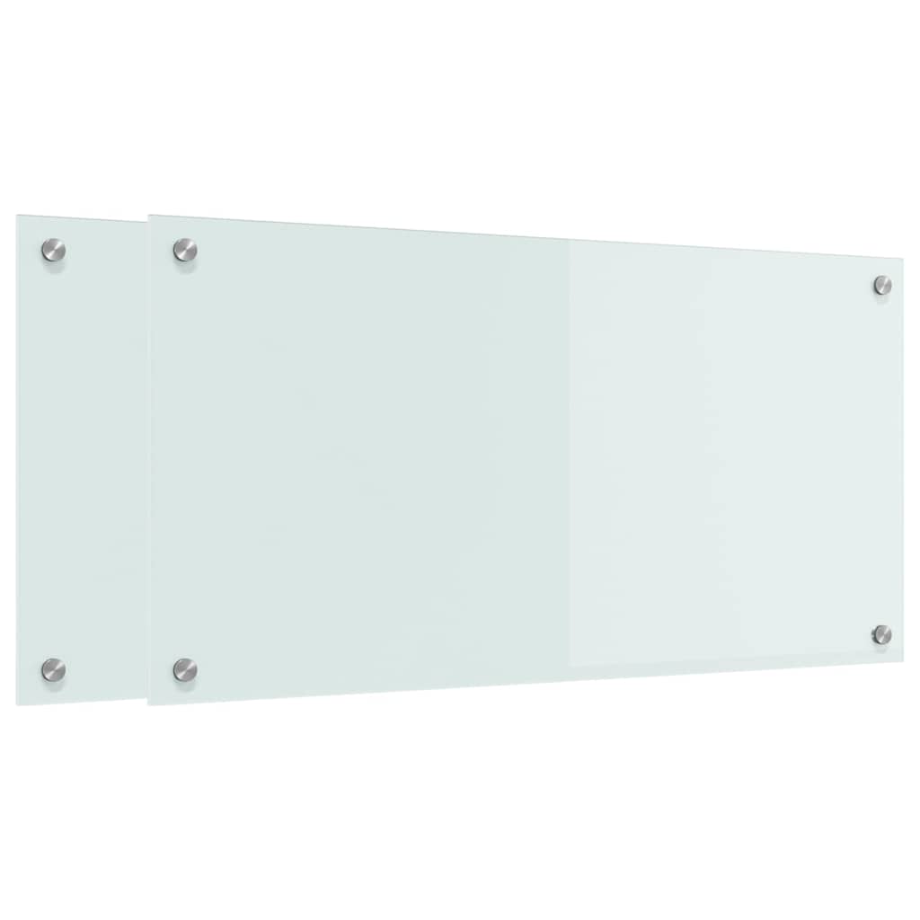 Kitchen Backsplash White 80 x 40 x 0.8 cm Tempered Glass