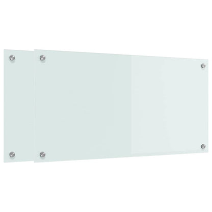 Kitchen Backsplash White 80 x 40 x 0.8 cm Tempered Glass
