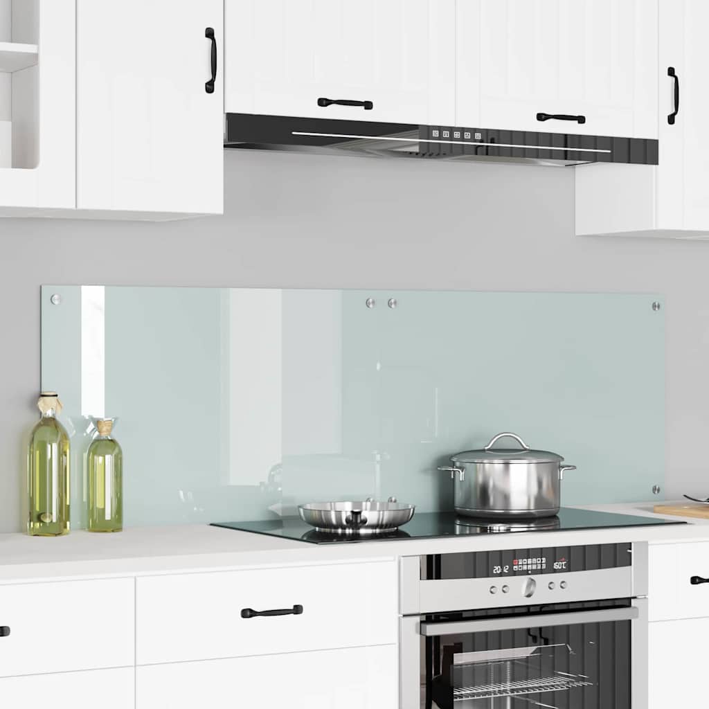 Kitchen Backsplash White 80 x 50 x 0.8 cm Tempered Glass