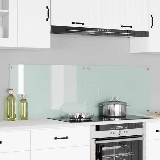 Kitchen Backsplash White 80 x 50 x 0.8 cm Tempered Glass