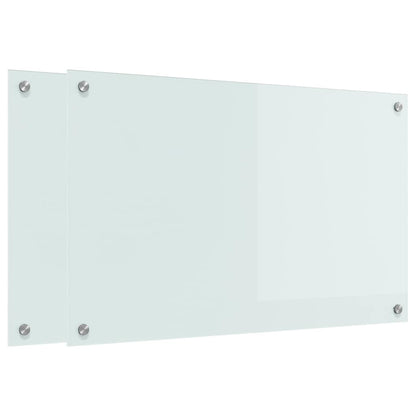 Kitchen Backsplash White 80 x 50 x 0.8 cm Tempered Glass