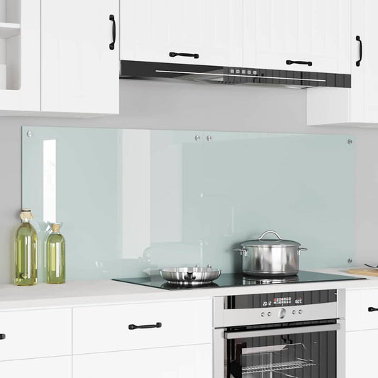 Kitchen Backsplash White 80 x 60 x 0.8 cm Tempered Glass