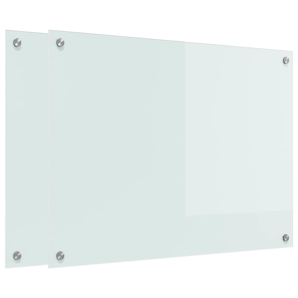 Kitchen Backsplash White 80 x 60 x 0.8 cm Tempered Glass