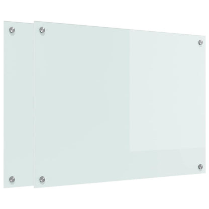 Kitchen Backsplash White 80 x 60 x 0.8 cm Tempered Glass