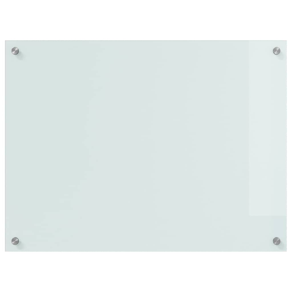 Kitchen Backsplash White 80 x 60 x 0.8 cm Tempered Glass