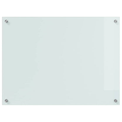 Kitchen Backsplash White 80 x 60 x 0.8 cm Tempered Glass