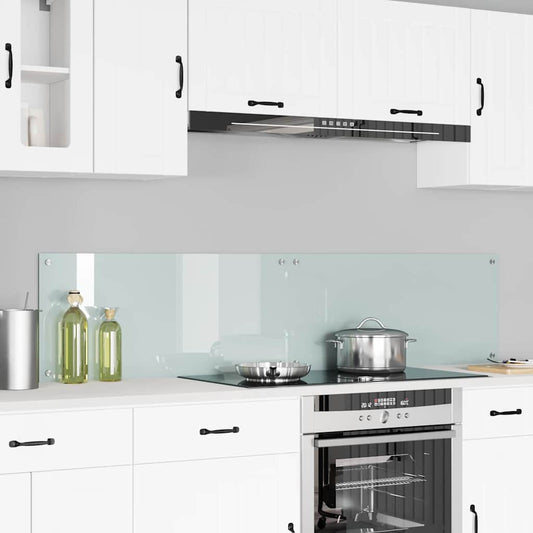 Kitchen Backsplash White 90 x 40 x 0.8 cm Tempered Glass