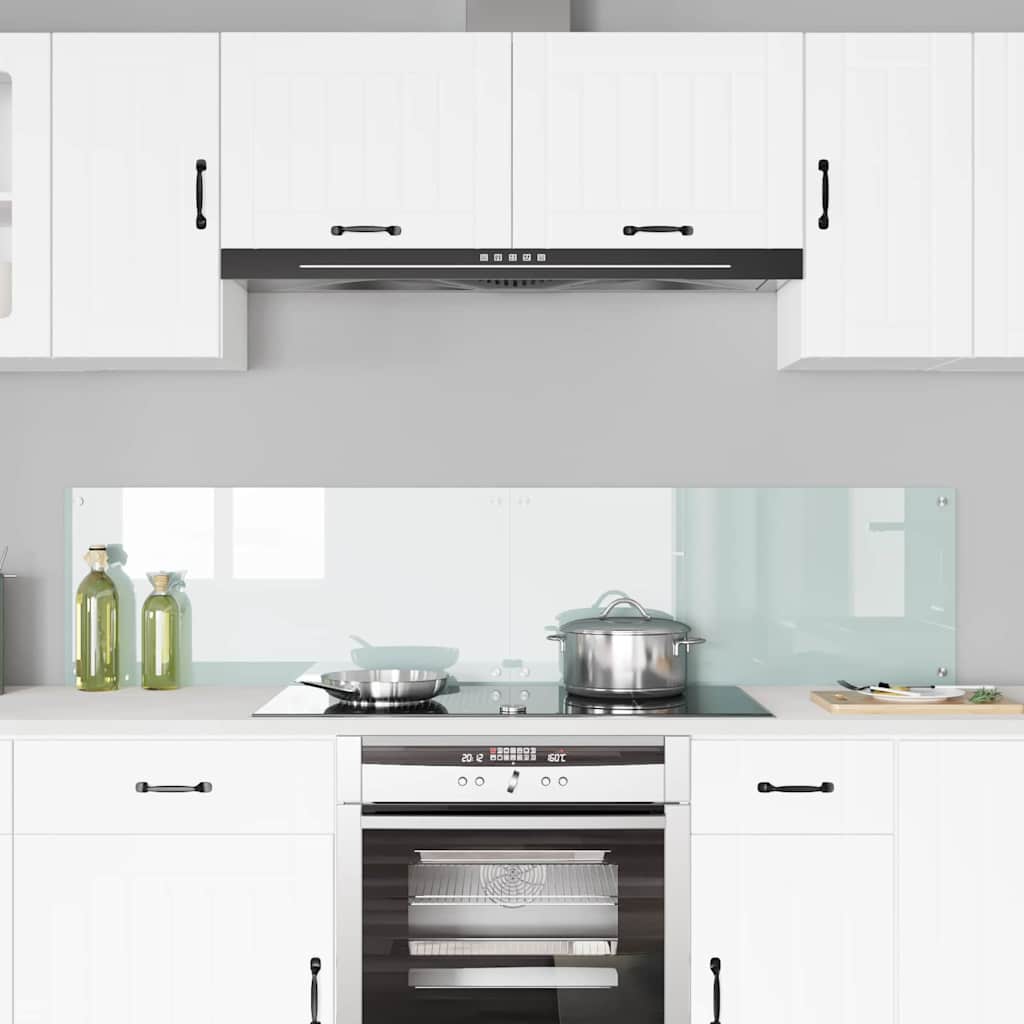 Kitchen Backsplash White 90 x 40 x 0.8 cm Tempered Glass