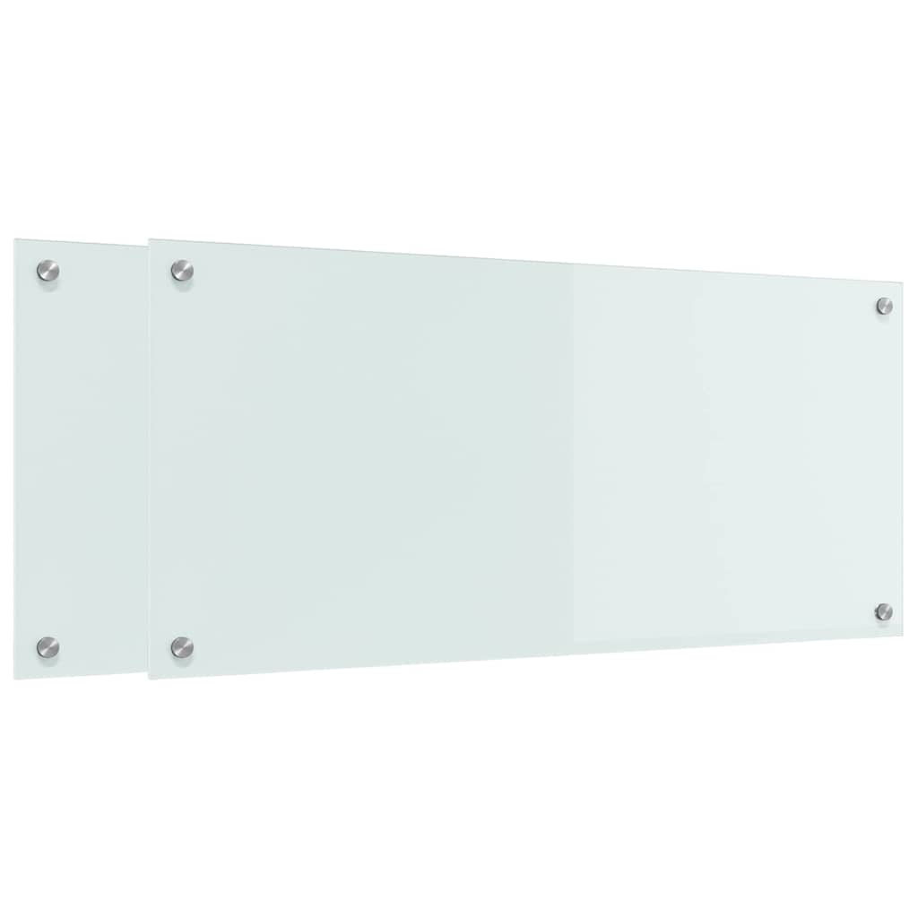 Kitchen Backsplash White 90 x 40 x 0.8 cm Tempered Glass