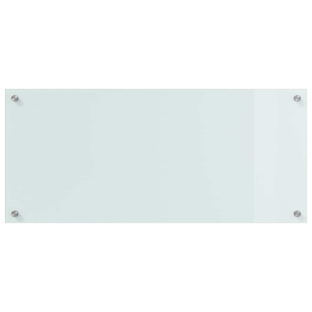 Kitchen Backsplash White 90 x 40 x 0.8 cm Tempered Glass