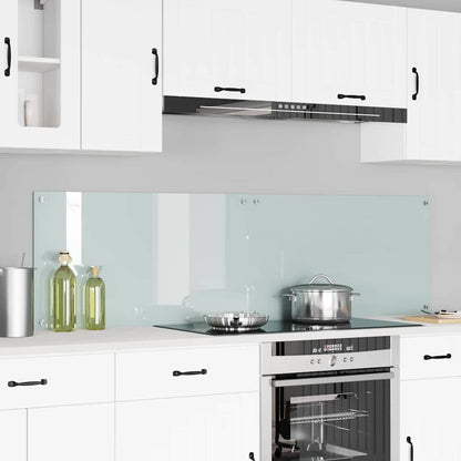 Kitchen Backsplash White 90 x 50 x 0.8 cm Tempered Glass
