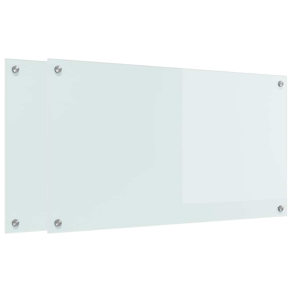 Kitchen Backsplash White 90 x 50 x 0.8 cm Tempered Glass