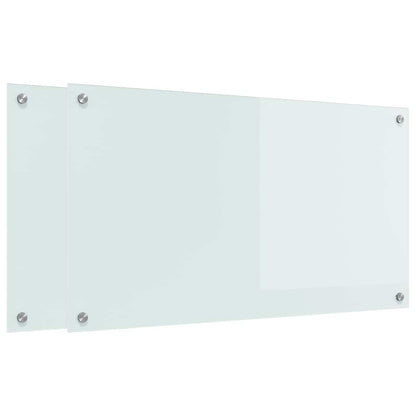 Kitchen Backsplash White 90 x 50 x 0.8 cm Tempered Glass