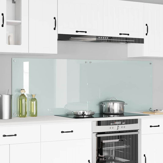 Kitchen Backsplash White 90 x 60 x 0.8 cm Tempered Glass