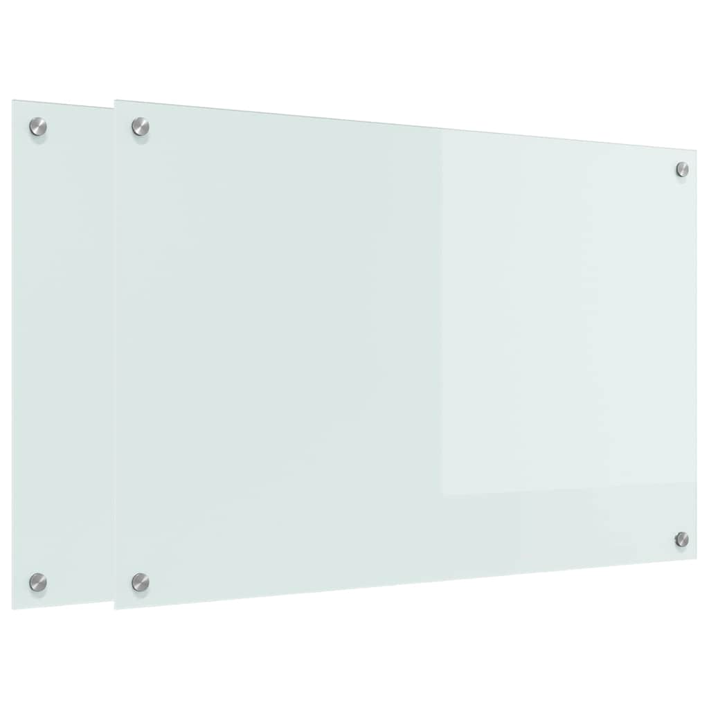 Kitchen Backsplash White 90 x 60 x 0.8 cm Tempered Glass