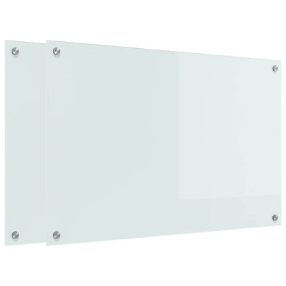 Kitchen Backsplash White 90 x 60 x 0.8 cm Tempered Glass
