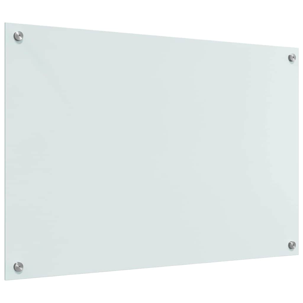 Kitchen Backsplash White 90 x 60 x 0.8 cm Tempered Glass