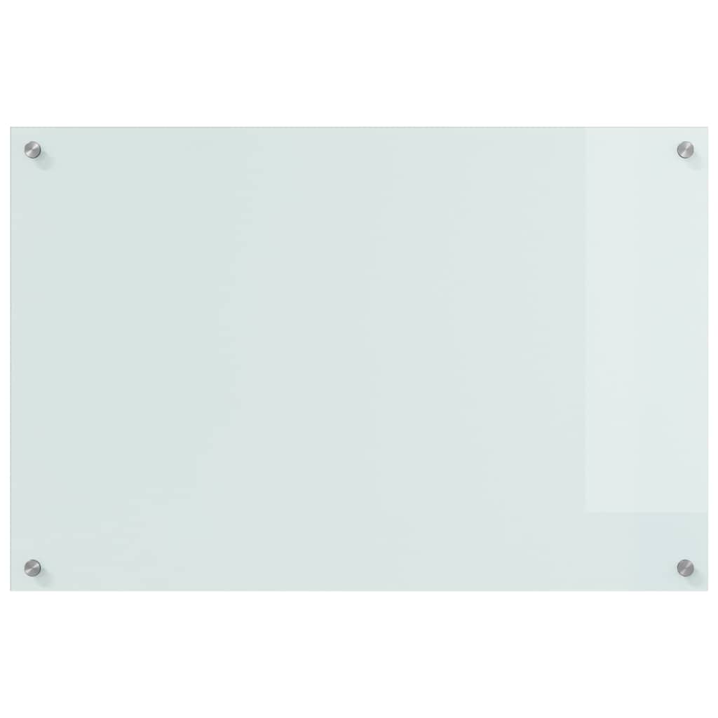 Kitchen Backsplash White 90 x 60 x 0.8 cm Tempered Glass