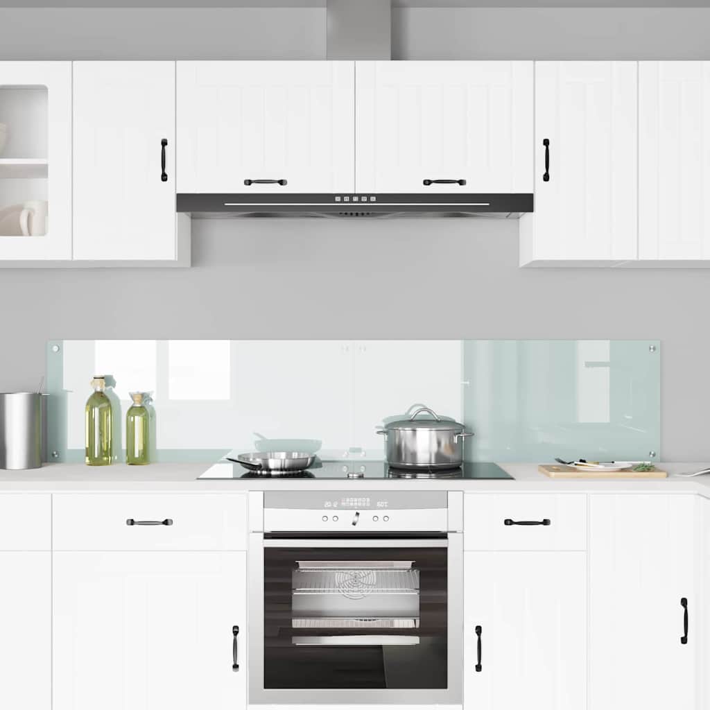 Kitchen Backsplash White 100 x 40 x 0.8 cm Tempered Glass