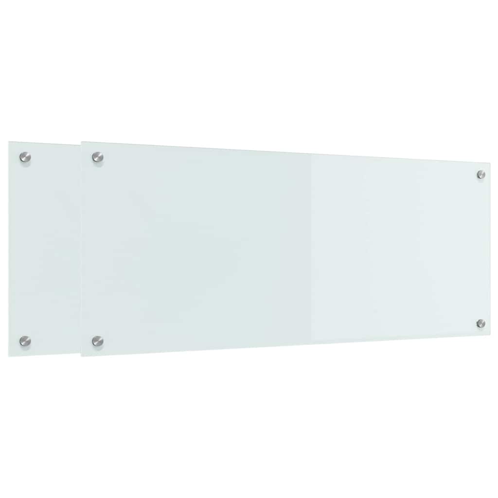Kitchen Backsplash White 100 x 40 x 0.8 cm Tempered Glass