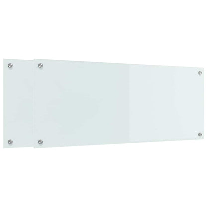 Kitchen Backsplash White 100 x 40 x 0.8 cm Tempered Glass