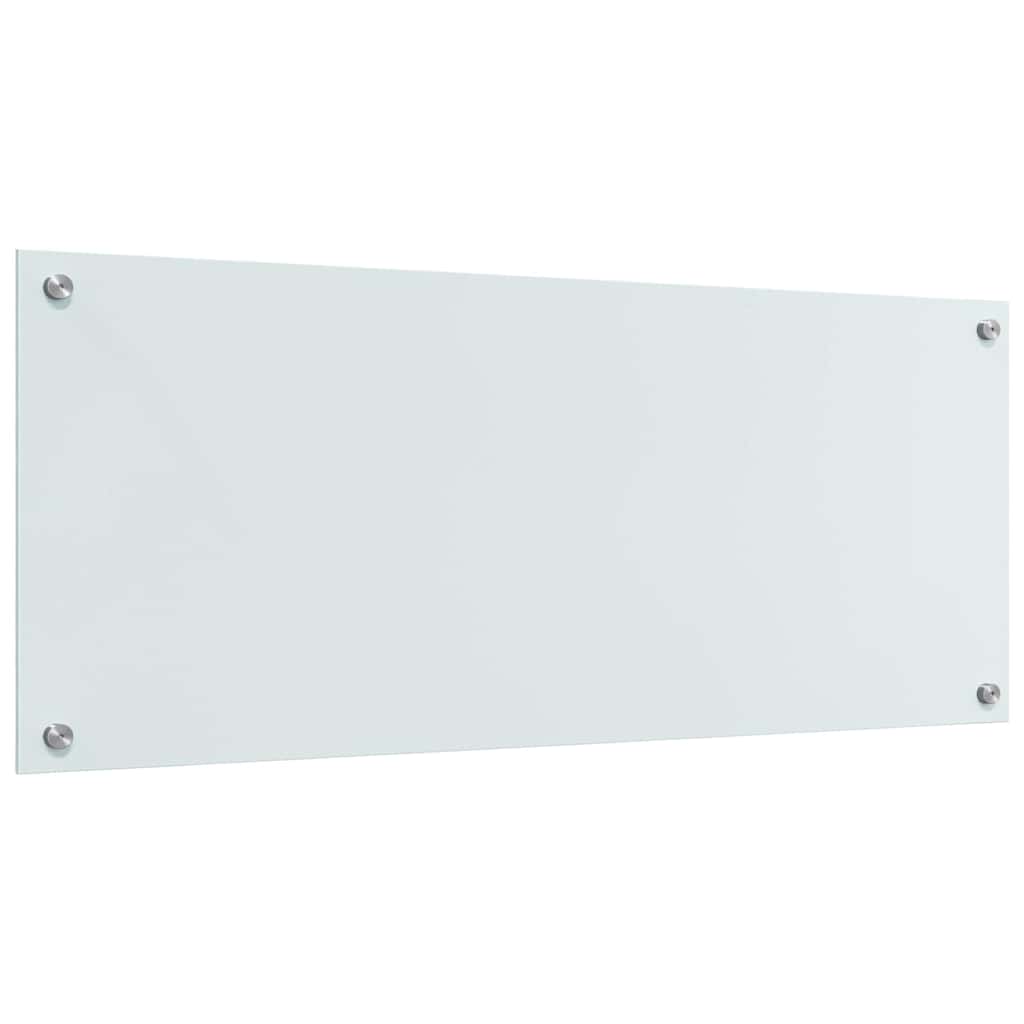 Kitchen Backsplash White 100 x 40 x 0.8 cm Tempered Glass