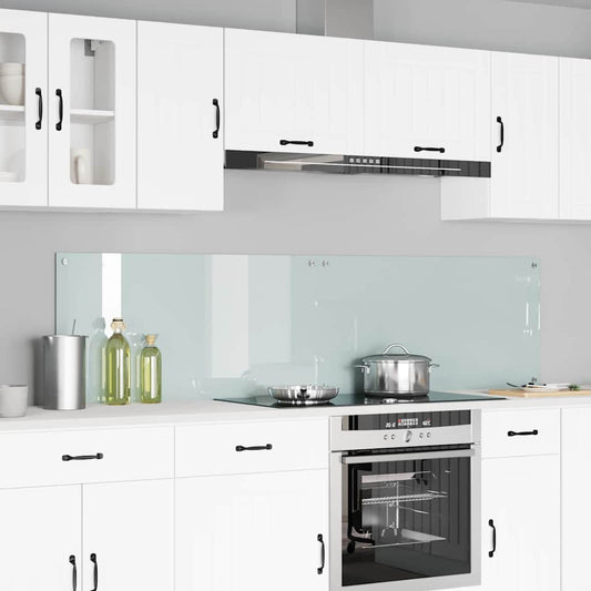 Kitchen Backsplash White 100 x 50 x 0.8 cm Tempered Glass