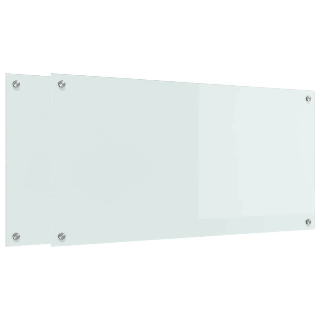 Kitchen Backsplash White 100 x 50 x 0.8 cm Tempered Glass