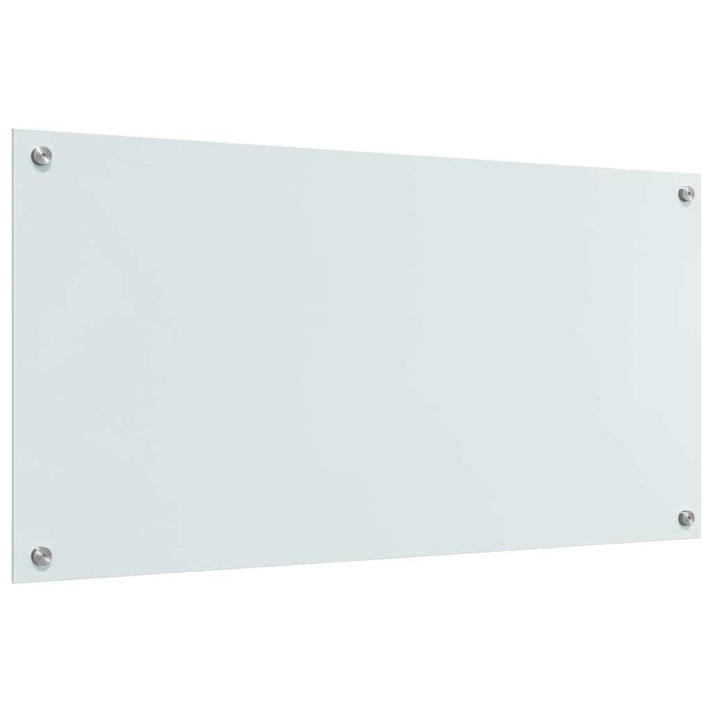 Kitchen Backsplash White 100 x 50 x 0.8 cm Tempered Glass