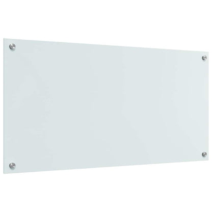 Kitchen Backsplash White 100 x 50 x 0.8 cm Tempered Glass