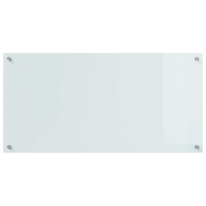 Kitchen Backsplash White 100 x 50 x 0.8 cm Tempered Glass
