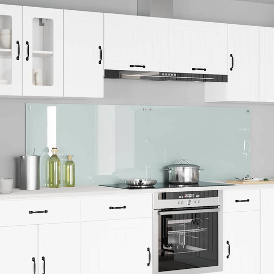 Kitchen Backsplash White 100 x 60 x 0.8 cm Tempered Glass