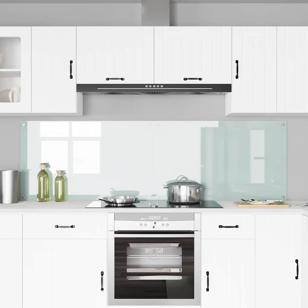 Kitchen Backsplash White 100 x 60 x 0.8 cm Tempered Glass