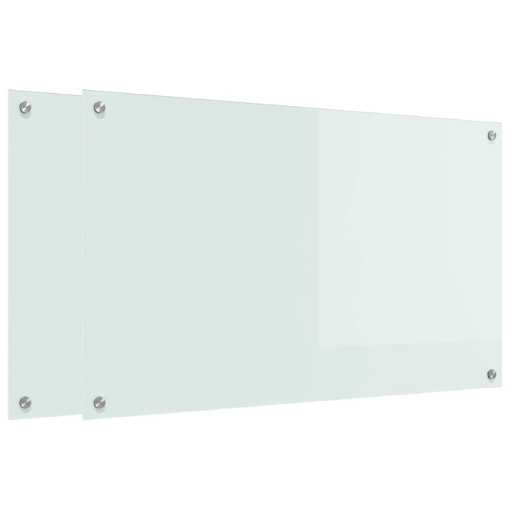 Kitchen Backsplash White 100 x 60 x 0.8 cm Tempered Glass
